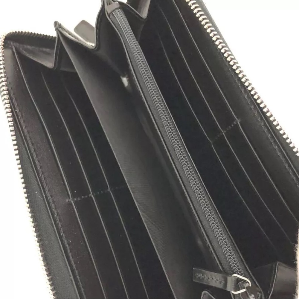 AUTH GUCCI GG Marmont Leather Zip Around Long Wallet Black - Picture 5 of 8